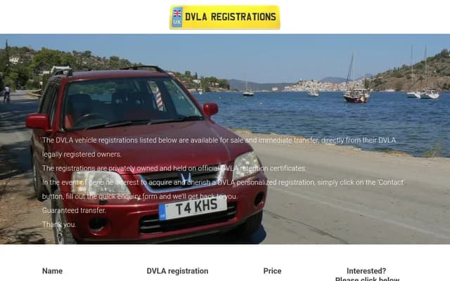 DVLA REGISTRATIONS
